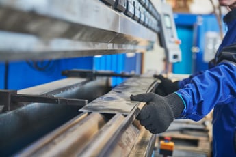 Material in a press brake