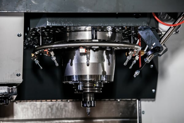 Closeup of VMC machining head
