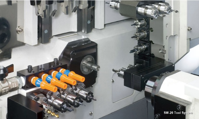 A swiss turning machine.